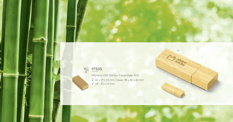 Memória USB de madeira